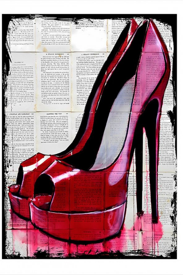 Karizma Tablo Kırmızı Topuklu Ayakkabı Mdf poster 25cmX 35cm