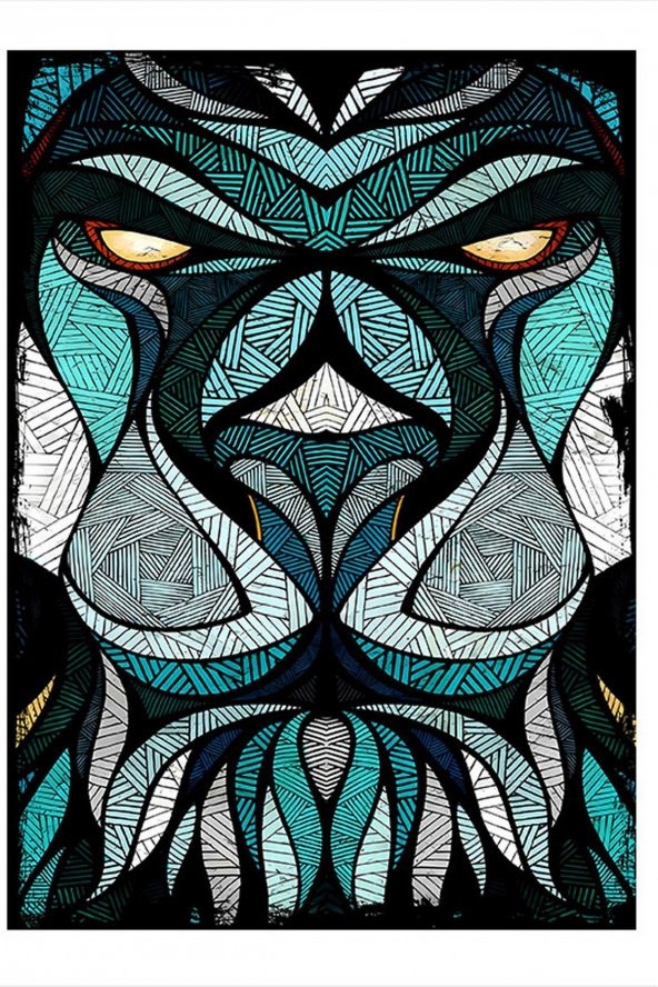 Karizma Tablo Sinirli Aslan Modern Ahşap Tablo 35cm X50cm - 1