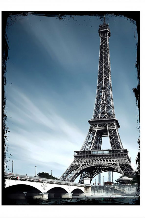 Karizma Tablo Eyfel Kulesi Dekoratif ahşap Tablo 50cmX 70cm