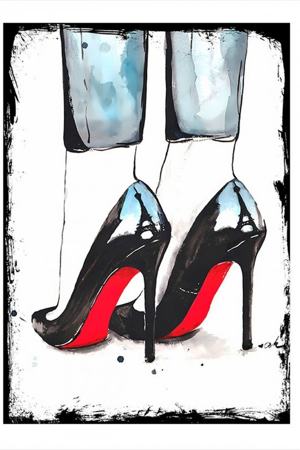 Karizma Tablo Topuklu Ayakkabı Modern Ahşap Tablo 25cmX 35cm