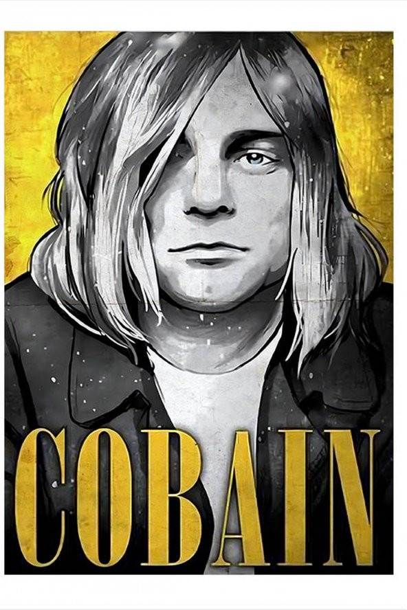 Karizma Tablo Kurt Cobain Model Mdf tablo 50cmX 70cm