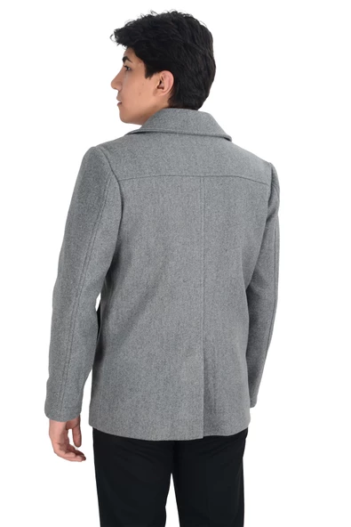 Cengiz İnler Kısa Kruvaze Erkek Kaşe Kaban - 8