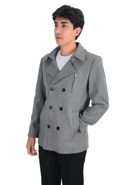 Cengiz İnler Kısa Kruvaze Erkek Kaşe Kaban - 9