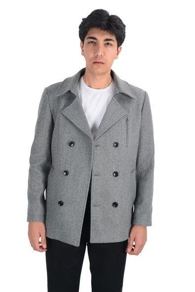 Cengiz İnler Kısa Kruvaze Erkek Kaşe Kaban - 7