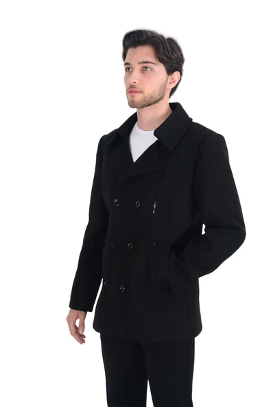 Cengiz İnler Kısa Kruvaze Erkek Kaşe Kaban - 3