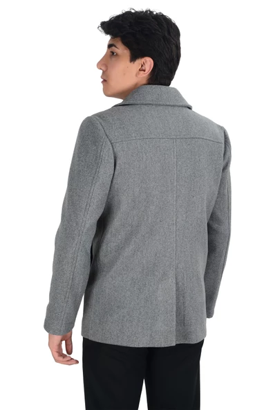 Cengiz İnler Kısa Kruvaze Erkek Kaşe Kaban - 11