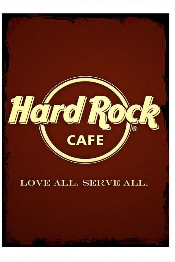 Karizma Tablo Hard Rock Cafe Desenli Ahşap Tablo 35cm X50cm