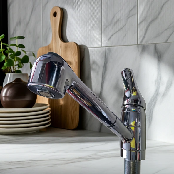 demirdokum pezzo spiralli mutfak lavabo bataryası ürün görseli