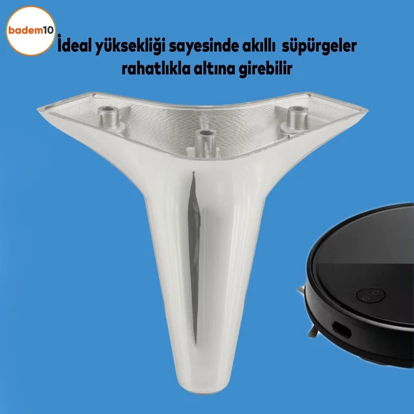 Aspen 6'lı Set Mobilya Tv Ünitesi Çekyat Koltuk Kanepe Baza Destek Ayağı Ayakları 12 Cm Krom M8 - Resim 8