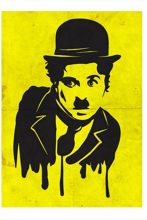 Karizma Tablo Charlie Chapline Hediyelik Ahşap Tablo 25cmX 35cm