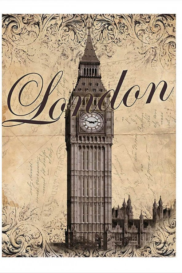 Karizma Tablo Londra Big Bang Saat Kulesi Mdf poster 50cmX 70cm