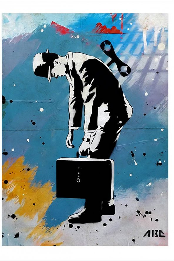 Karizma Tablo Kurmalı Çalışan Adam Art Mdf Tablo 18cm X 27cm