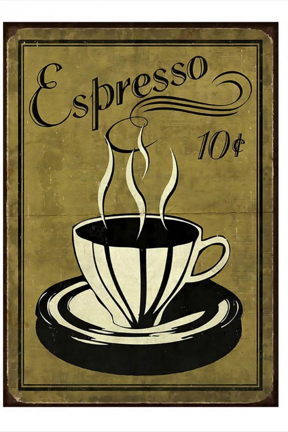 Karizma Tablo Espresso Kahve Art Mdf Tablo 18cm X 27cm