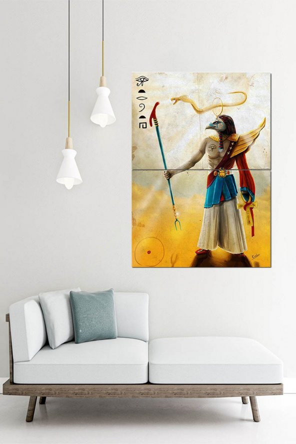 Karizma Tablo Amon Ra Mısır Tanrısı Dekoratif ahşap Tablo 70cmX 100cm - 2