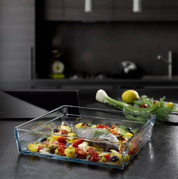 Paşabahçe 59314 Premium Kare Büyük Boy Borcam Fırın Tepsisi - 2