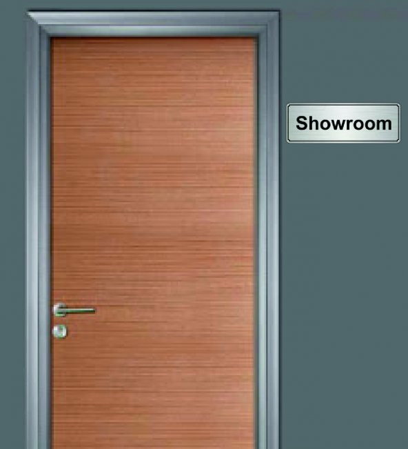 Hediyelikevi Gümüş Renk 10x20 cm Showroom Yazılı Metal Yönlendirme Levhası - 2