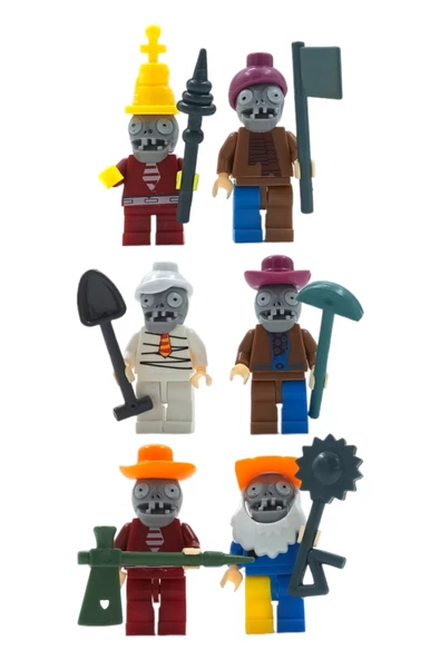 Hayal Gücünü Canlandıran 6'lı Lego Uyumlu Plants vs Zombies Figürleri 5cm. ve Aksesuarları - 4