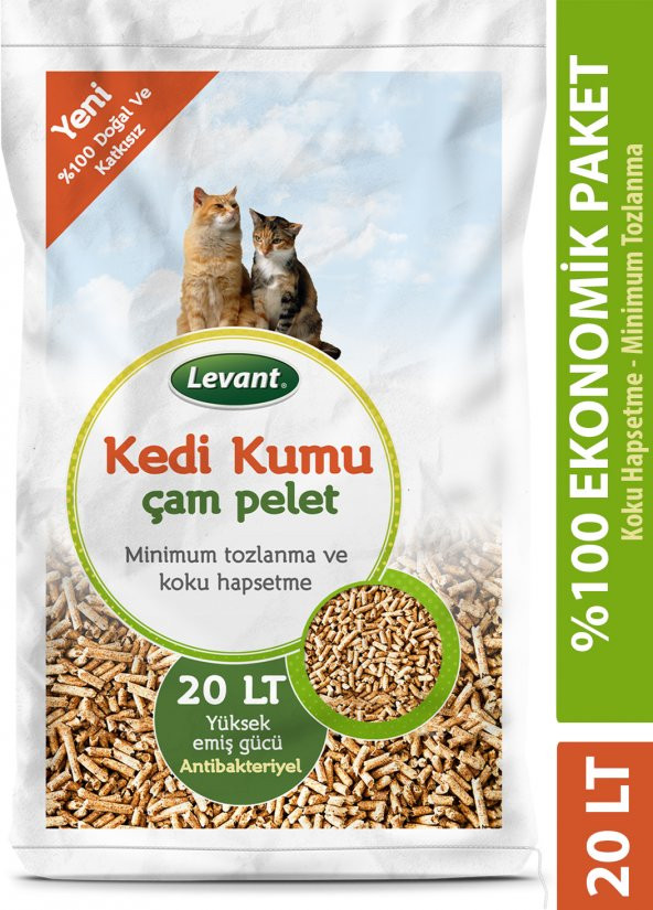 KEDİ KUMU 20 LT 100 ÇAM PELETİ VE ORGANİK EKO PAKET