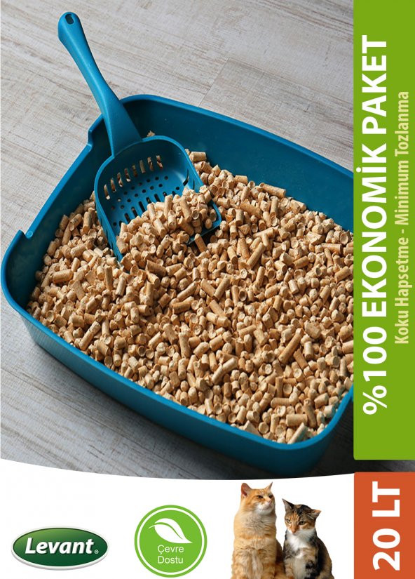 KEDİ KUMU 20 LT 100 ÇAM PELETİ VE ORGANİK EKO PAKET - 4