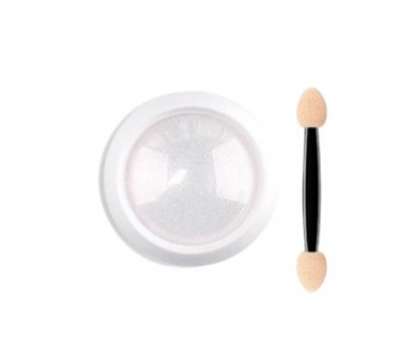 İnci Tozu Protez Tırnak Nail Art Beyaz Ayna Inci Tozu Oje Desen - 3
