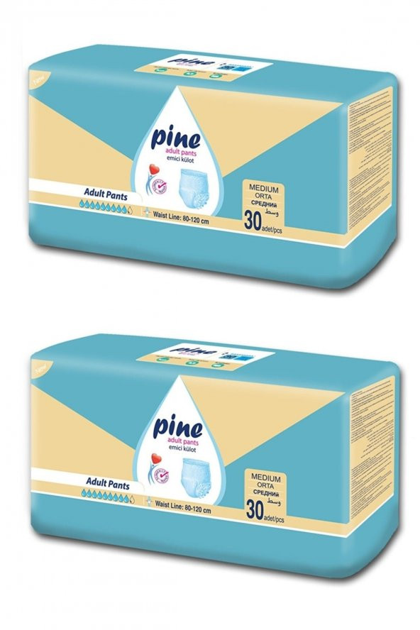 Külotlu Hasta Bezi Orta Boy Medium Avantaj Paket 30X2 Paket 60 Adet