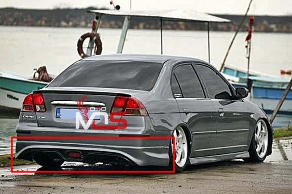 HONDA CİVİC VTEC 2 CUSTOM ARKA TAMPON EKİ KARLIK FİBERGLASS BOYASIZ - 2
