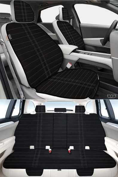 Bod Hyundai Accent Oto Koltuk Koruma Kılıfı 2000-2006 Artemis Serisi Siyah-Beyaz ürün görseli