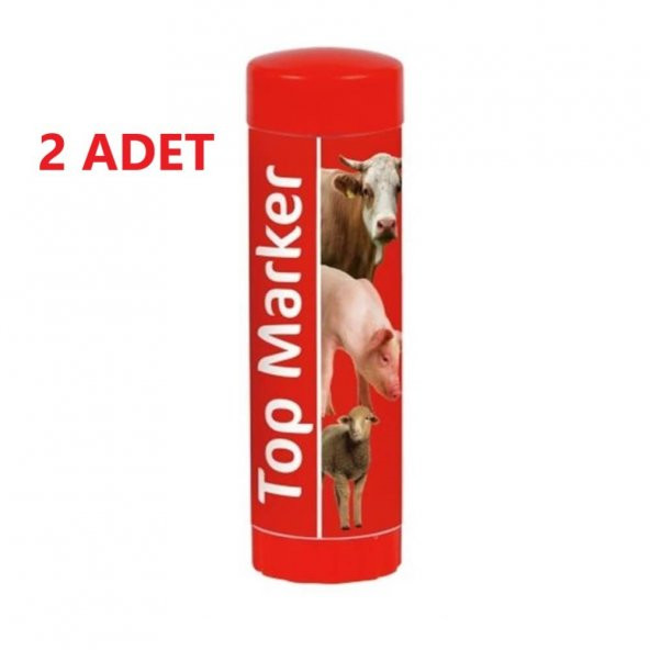 TopMarker Hayvan İşaretleme Kalemi Kırmızı-2 Adet
