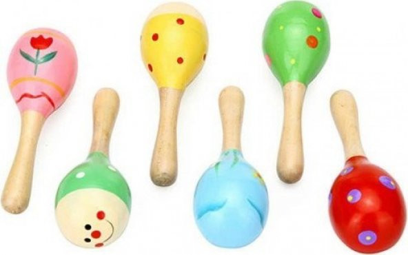 Mini Marakas Bebek Çıngırak Ahşap Cıngıldak Ahşap Marakas 1 Adet