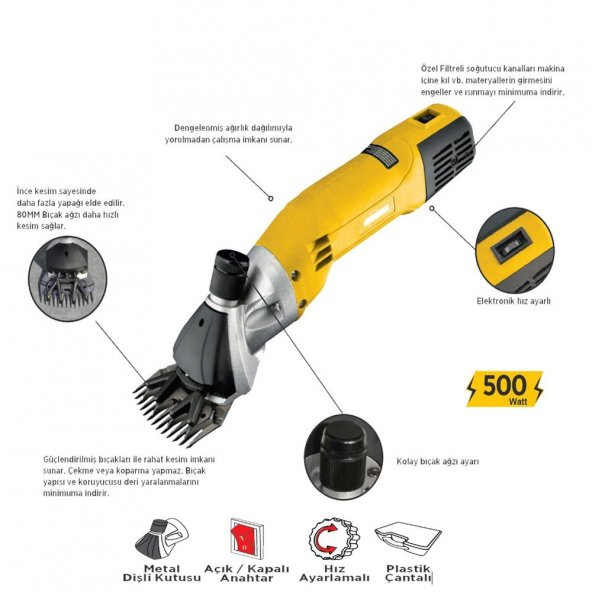 RtrMax RTM923 Elektrikli Koyun Kırkma Makinası 500 Watt - 4