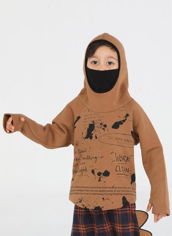 Ninja New Shape Kahve Unisex Sweatshirt