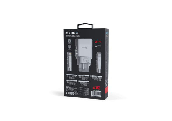 Syrox 20W PD Type-C Lightning Şarj Cihazı PD20L - 3