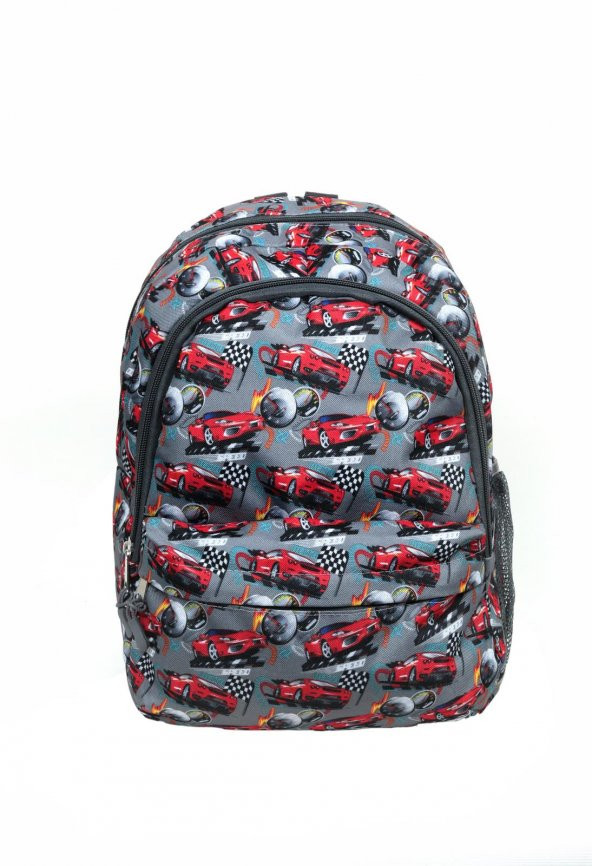 Ölmezler Araba Desenli 3 Lü İlk Okul Çantası Gri - 2