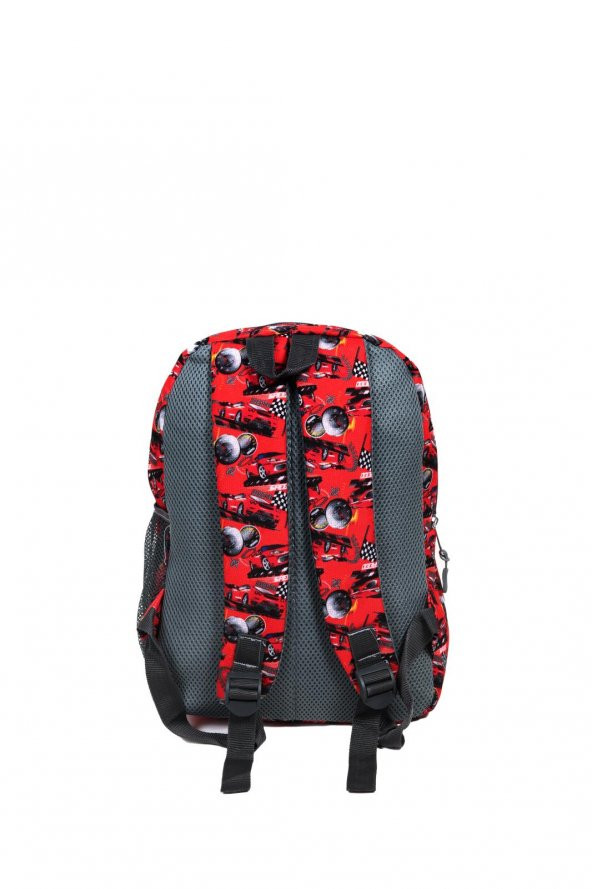 Ölmezler Araba Desenli 3 Lü İlk Okul Çantası Kırmızı - 3