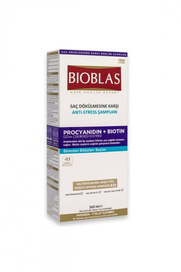 Bioblas Procyanidin Saç Dökülmesine Karşı Anti-stress Şampuan 360 Ml