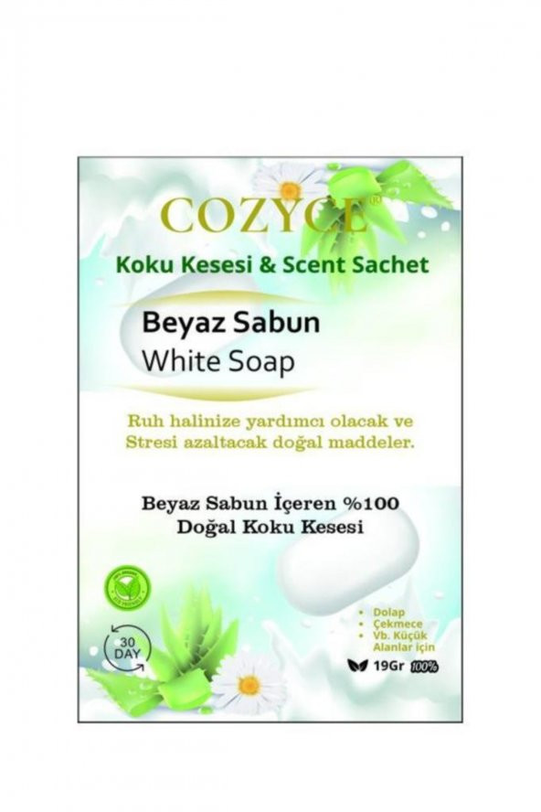 Cozyce Dolap Ve Çekmece Kokusu Koku Kesesi Beyaz Sabun 19 Gr.