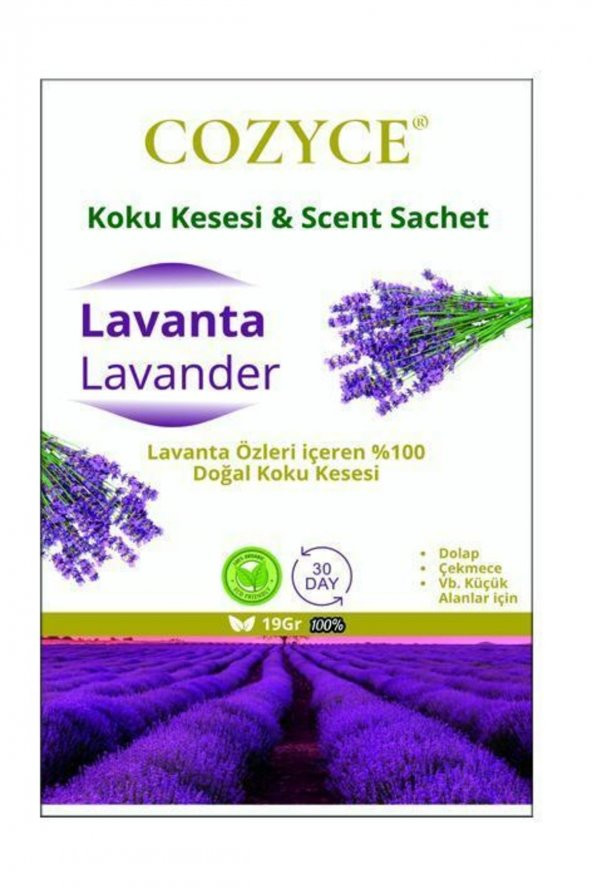 Cozyce Dolap Ve Çekmece Kokusu Koku Kesesi Lavanta 19 Gr.