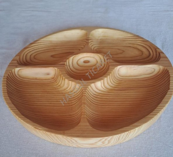 Hsgl Ahşap Kızılçam Ağacı Sunum ve Servis Tabağı 25 cm - 2