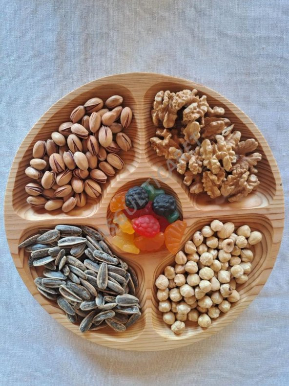 Hsgl Ahşap Kızılçam Ağacı Sunum ve Servis Tabağı 25 cm - 3