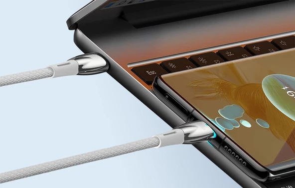 Baseus Süper Hızlı 100W 2 Metre Type C To Type Şarj ve Data Kablosu, Kopmaz Halat Kablo 480 Mb Hızlı - 9