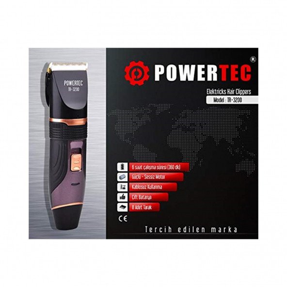 Powertec 6935016800808 TR-3200 Traş Makinası Powertec