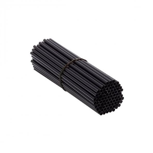 İnce Kokteyl Pipeti Siyah 140mm 300 Adet -(2-paket) - 3