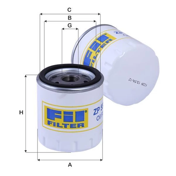 FİL ZP553B YAĞ FİLTRESİ BERLİNGO CELYSEE C3 C4 C5 C6 C8 JUMPER JUMPY ürün görseli 1