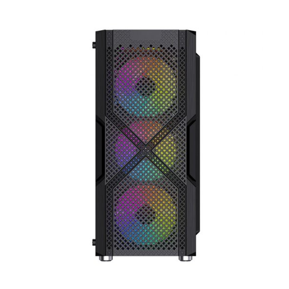 GAMEBOOSTER  gb-pw908b  usb 3.0, atx mesh, fixed rgb fan, siyah kasa - 2