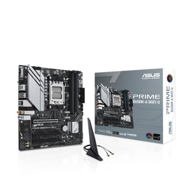 ASUS  PRIME B650M-A WIFI II DDR5 6400MHZ 1XVGA 1XHDMI 1XDP 2XM.2 USB 3.2 MATX AM5
