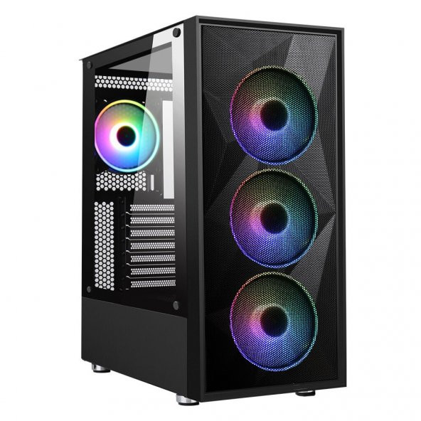 PowerBoost  PB-P3509BB 650w 80+ USB 3.0, ATX Mesh, ARGB Fan, Siyah Kasa - 2