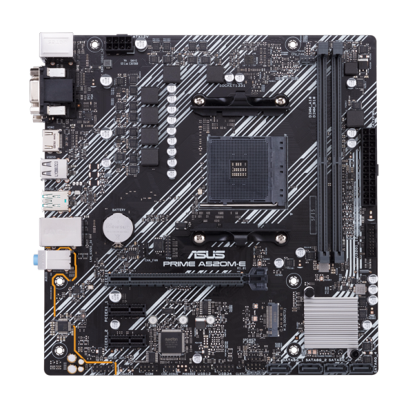 ASUS PRIME A520M-E CSM AMD A520 AM4 DDR4 4400 HDMI DVI VGA M2 USB3.2 mATX ASUS 5X PROTECTION III Ücretsiz Uzaktan Yönetim Yazilimi