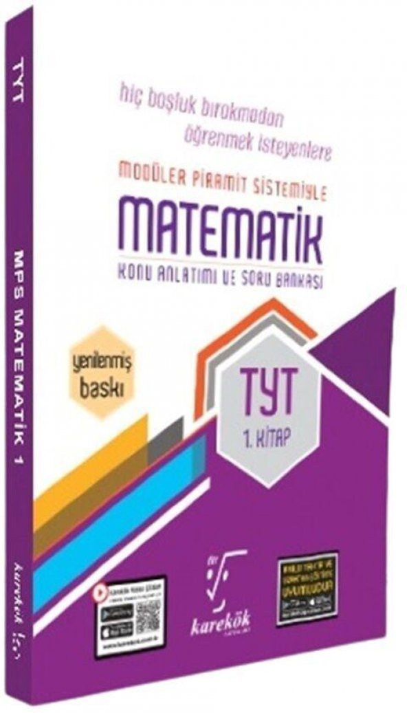 TYT Matematik MPS Konu Anlatımı Soru Bankası 1. Kitap Karekök Yayınları