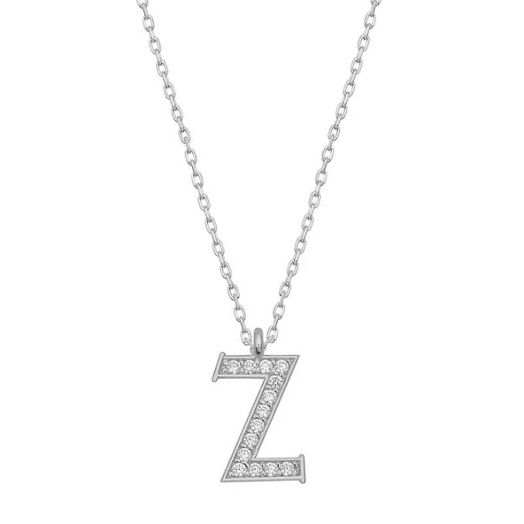 925 Ayar Gümüş Z Harfi Kadın Gümüş Kolye ürün görseli 1