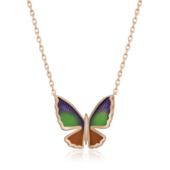 925 Ayar Gümüş Minimal Kelebek Bayan Gümüş Kolye ürün görseli 1